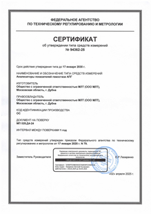 Сертификат средства измерения