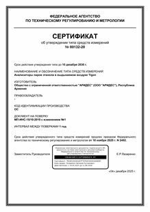 Сертификат средства измерения